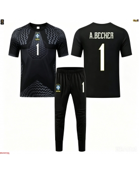 Brazilia Alisson Becker #1 Portarii Echipament de Fotbal Replică Mondial 2026 Copii Acasa (+ Șorturi)